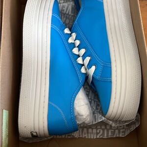 Steve Madden- Blue and White Platform Sneakers- New in Box